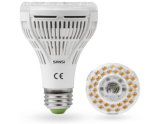 SANSI Pflanzenlampe LED 15W Pflanzenlicht Vollspektrum E27 Weiß 4000K für Zimmerpflanzen
