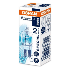 9. Osram Halopin Backofen-Lampe (230 V, 25 W, G9 Halogen, Stiftform, für Bosch, Neff, Siemens, Delonghi, Ocean, Fagor, für Öfen und Mikrowellen, geeignet für hohe Temperaturen)
