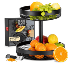  6. Moritz & Moritz Obst Etagere Schwarz Metall - Obstkorb Etagere Schwarz – Obstschale Etagere Schwarz