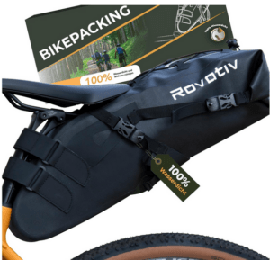 Rovativ® - Bikepacking Satteltasche [10 Liter] 100% Wasserdicht - super Fester Halt - Fahrrad Satteltasche aus TPU-Gewebe - für Gravelbike und MTB Bike Packing 